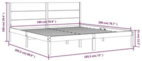 ΠΛΑΙΣΙΟ ΚΡΕΒΑΤΙΟΥ ΛΕΥΚΟ 180 X 200 ΕΚ. ΜΑΣΙΦ ΞΥΛΟ 6FT SUPER KING 3104169