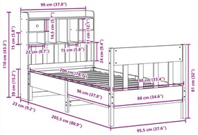 ΣΚΕΛΕΤΟΣ ΚΡΕΒΑΤΙΟΥ ΧΩΡΙΣ ΣΤΡΩΜΑ 90X200 ΕΚ ΜΑΣΙΦ ΞΥΛΟ ΠΕΥΚΟΥ 3323269