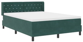 vidaXL Κρεβάτι Με Στρώμα Dark Green 140x200 cm Βελούδο