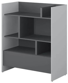 Βιβλιοθήκη Concept Pro Lenart AH150, Με συρτάρια, Ανοιχτό, Πλαστικοποιημένη μοριοσανίδα, Αριθμός συρταριών: 1, 108x92x46cm, 47 kg, Γκρι, Γραφίτης