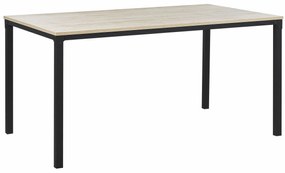 Τραπέζι Berwyn 1336, Ανοιχτό χρώμα ξύλου, Μαύρο, 76x90x150cm, 23 kg, Πλαστικοποιημένη μοριοσανίδα, Μέταλλο | Epipla1.gr