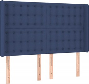 vidaXL Κρεβάτι Boxspring με Στρώμα Μπλε 140x190 εκ. Υφασμάτινο