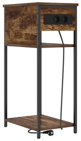 vidaXL Κομοδίνο Καπνιστή δρυς 41 x 28 x 76 εκ. Επεξεργασμένο ξύλο