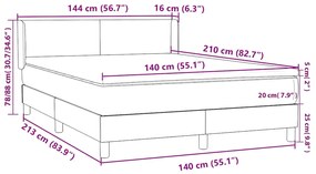 ΚΡΕΒΑΤΙ BOXSPRING ΜΕ ΣΤΡΩΜΑ ΣΚΟΥΡΟ ΜΠΛΕ 140X210 ΕΚ. ΒΕΛΟΥΔΙΝΟ 3317947