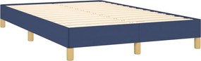 vidaXL Κρεβάτι Boxspring με Στρώμα Μπλε 120x190 εκ. Υφασμάτινο