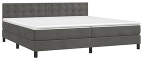 ΚΡΕΒΑΤΙ BOXSPRING ΜΕ ΣΤΡΩΜΑ ΣΚΟΥΡΟ ΓΚΡΙ 200X200 ΕΚ. ΒΕΛΟΥΔΙΝΟ 3141564