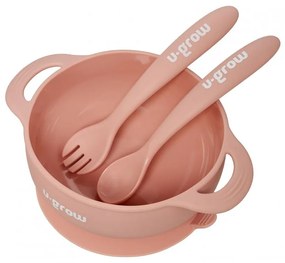 U-Grow UG-SET11PK Παιδικό Μπωλ Φαγητού από Σιλικόνη Ροζ 3τμχ