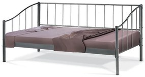 Kαναπές Κρεβάτι Ήρα τριθέσιος μεταλλικός για στρώμα 120x190 με επιλογή χρώματος (Μαύρο)