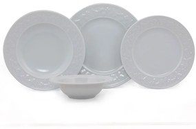 Σερβίτσιο Πιάτα Φαγητού (Σετ 24Τμχ) 710KTP2467 White Hermia 24 τμχ Porcelain