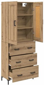 vidaXL Highboard με συρτάρι 2 pcs Artisan Oak Επεξεργασμένο ξύλο