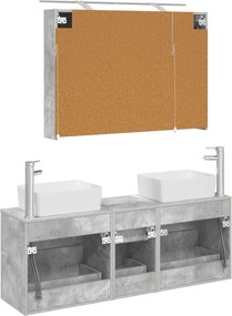 vidaXL Σετ Επίπλων Μπάνιου 4 pcs Γκρι Σκυροδέματος