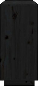 vidaXL Ντουλάπι Μαύρος 111 x 34 x 75 εκ. από Μασίφ Ξύλο Πεύκου