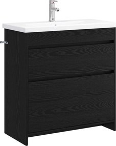 vidaXL Σετ Επίπλων Μπάνιου Μαύρη Δρυς 81 x 40 x 84,5 εκ