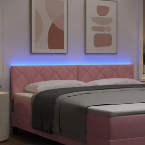 vidaXL LED κεφαλάρι Ροζ 180 cm Βελούδο
