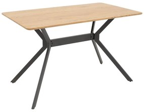 Nerelis natural mdf table and black metal leg 120x70x75cm 120x70x75 εκ.