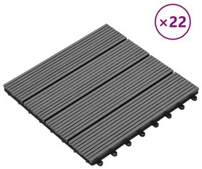 vidaXL Πλακάκια Deck 22 τεμ. Γκρι 30 x 30 εκ. 2 μ² από WPC