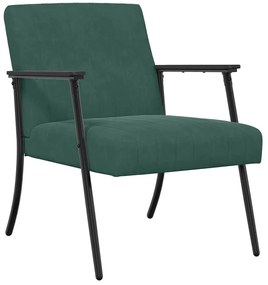 vidaXL Πολυθρόνα Σκούρο Πράσινο 59 x 75 x 78 εκ Βελούδο