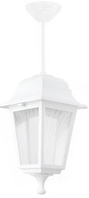 GloboStar® SOLME 203-0219 Vintage Κρεμαστό Φωτιστικό Φαναράκι Μονόφωτο 1 x E27 IP44 Λευκό Πλαστικό Σώμα - Μ15 x Π15 x Υ50cm