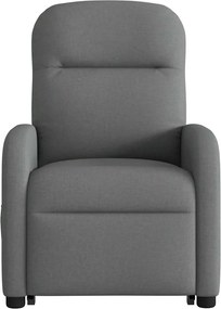 vidaXL Πολυθρόνα Μασάζ Ηλεκ. Ανακλινόμενη Ανύψωση Σκ. Γκρι Υφασμάτινη