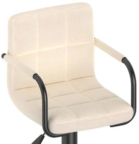 vidaXL Σκαμπό Μπαρ Κρεμ Υφασμάτινο