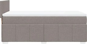 vidaXL Κρεβάτι Boxspring με Στρώμα Taupe 90x200 εκ. Υφασμάτινο