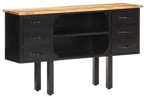 vidaXL Μπουφές 110x30x65 εκ. Μασίφ Ακατέργαστο Ξύλο Μάνγκο και Ατσάλι