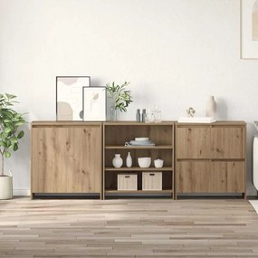 vidaXL Παραδοσιακά Πλευρικά Έπιπλα 3 pcs artisan δρυς 70 x 41 x 75 εκ.