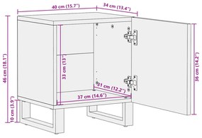 ΚΟΜΟΔΙΝΑ 2 ΤΕΜ. 40 X 33 X 46 ΕΚ. ΑΚΑΤΕΡΓΑΣΤΟ ΜΑΣΙΦ ΞΥΛΟ ΜΑΝΓΚΟ 377417