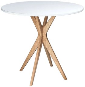 Τραπέζι Jubi JUBITLRO1 Φ90x73cm Natural-White Mdf,Ξύλο