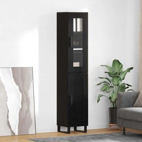 Highboard Μαύρη Οξυά 69,5 x 34 x 180 εκ. Επεξεργασμένο ξύλο