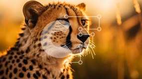 Σετ των 2 Intra Συλλεκτικό Ξύλινο Παζλ Plywood  4mm - Τσίτα που στέκεται στο γρασίδι Σε Ξύλινο Κουτί - Διαστάσεις: 10x10 cm – 25 κομμάτια