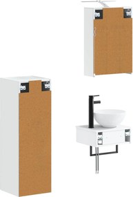 vidaXL Σετ Ντουλαπιών Μπάνιου 4 pcs Λευκό 43 x 16 x 62,5 εκ.