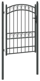 vidaXL Πύλη Φράχτη Γκρι 170 x 100 εκ. Ατσάλι με Επικάλυψη Πούδρας