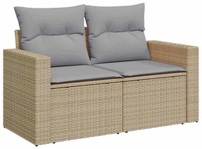 vidaXL Σετ Καναπέ Κήπου 9 pcs Μπεζ συνθετικό ρατάν