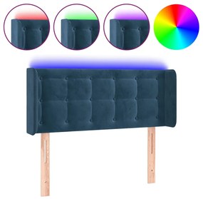 Κεφαλάρι Κρεβατιού LED Σκούρο Μπλε 103x16x78/88 εκ. Βελούδινο 3123716