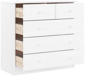 vidaXL Συρταριέρα ALTA Λευκή 77 x 35 x 73 εκ. από Μασίφ Ξύλο Πεύκου