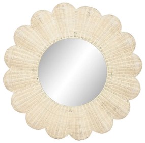 Τοίχο καθρέφτη Home ESPRIT Φυσικό Boho 91 x 6 x 91 cm