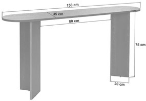 Κονσόλα Sira Megapap χρώμα travertine 150x35x75εκ.
