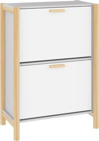 vidaXL Παπουτσοθήκη Λευκή 57,5 x 33 x 80 εκ. από Επεξεργασμένο Ξύλο