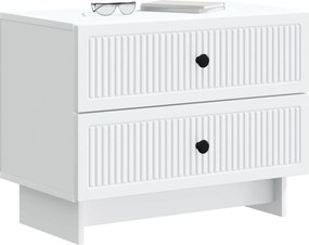 vidaXL Κομοδίνο Λευκό 62 x 34,5 x 47,5 εκ Επεξεργασμένο Ξύλο