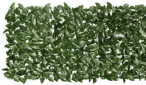 vidaXL Διαχωριστικό Βεράντας με Φύλλα Σκούρο Πράσινο 600 x 75 εκ.
