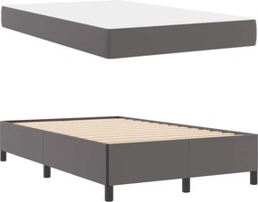 vidaXL Σκελετός Κρεβατιού με στρώμα Γκρι 120 x 200 cm ύφασμα