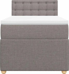 vidaXL Κρεβάτι Boxspring με Στρώμα Taupe 90x200 εκ. Υφασμάτινο