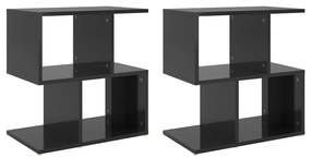 vidaXL Κομοδίνα 2 τεμ. Γυαλιστερό Μαύρο 50x30x51,5 εκ. από Μοριοσανίδα