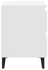 Κομοδίνα 2 τεμ. Λευκά 40 x 35 x 50 εκ. από Μοριοσανίδα - Λευκό