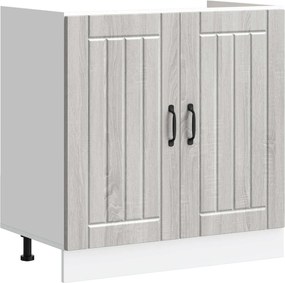 vidaXL Βάση νιπτήρα Lucca 2 pcs Γκρίζο Σονομα Επεξεργασμένο ξύλο