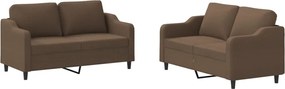 vidaXL Πολυθρόνες Σετ 2 Τεμαχίων Καφέ από Ύφασμα με Μαξιλάρια