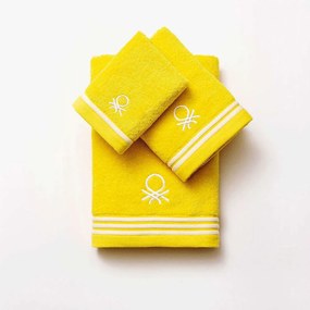Πετσέτα Μπάνιου (Σετ 3Τμχ) 20.21.0747 Cotton 30X50/50X90/70X140cm Yellow Benetton Σετ Πετσέτες 100% Βαμβάκι
