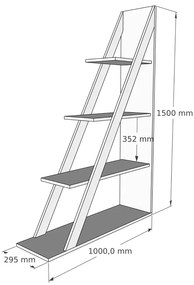 Βιβλιοθήκη Quina pakoworld σε oak απόχρωση 100x30x150εκ