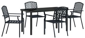 vidaXL Σέτ φαγητού για κήπο 5 pcs Ανθρακί Ατσάλι
